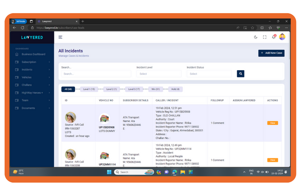 Track incidents of your vehicle